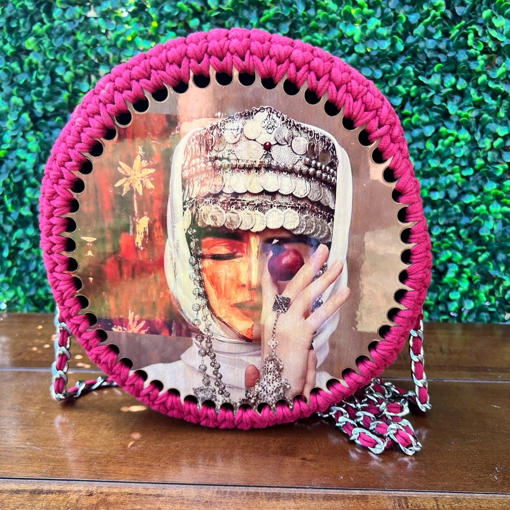 Hand made Pomegranate color bag